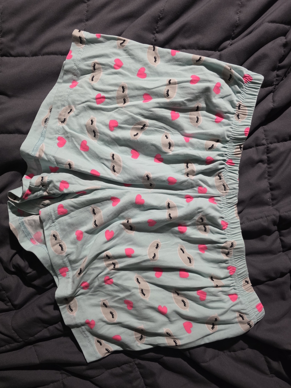 Saturdaze XL "Do Not Disturb" Eyelash Pajama Set - Light Blue & Grey